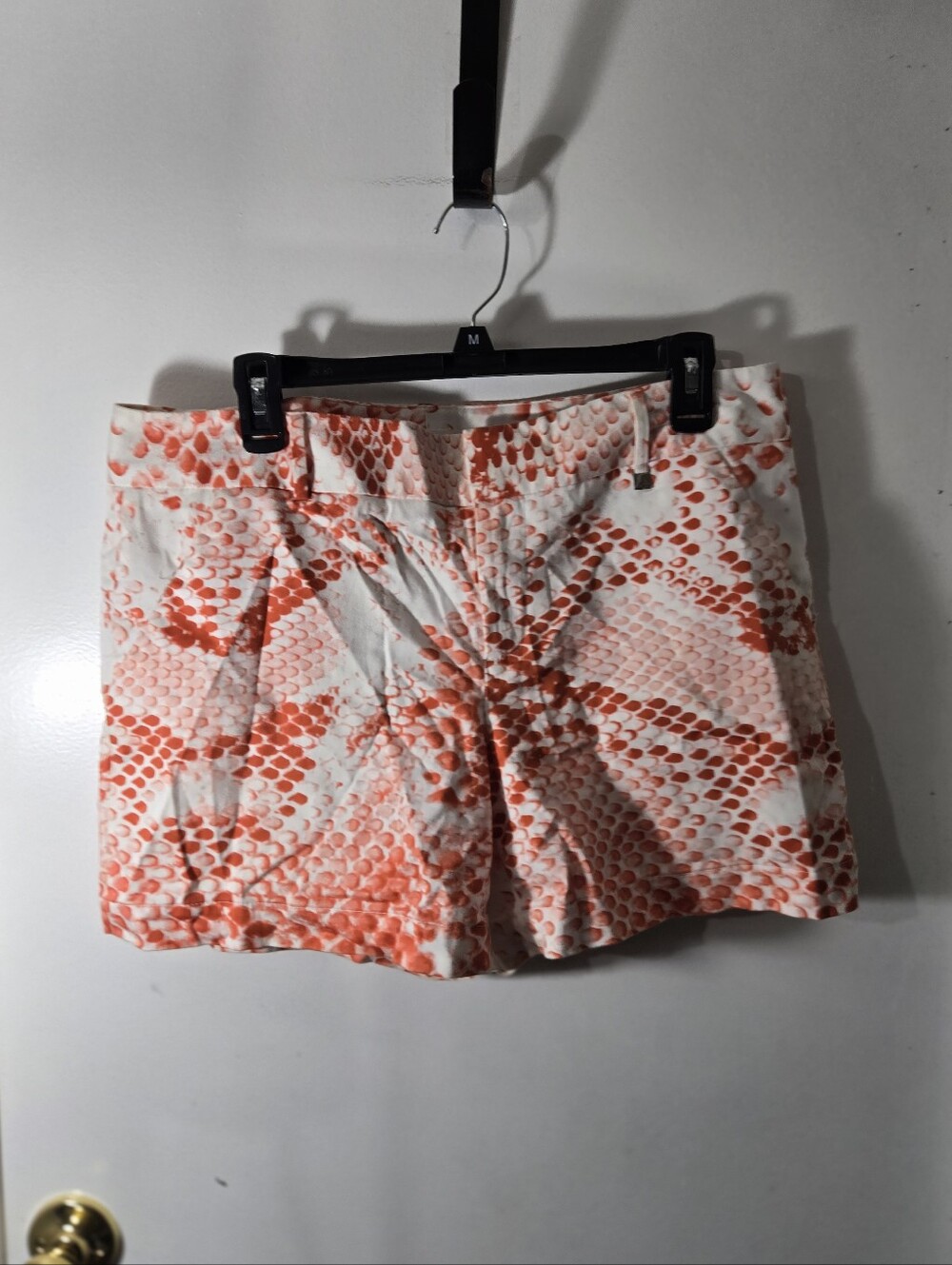 Women's Calvin Klein Coral Beachy Casual Chic Snake Skin Pattern Shorts SZ 12